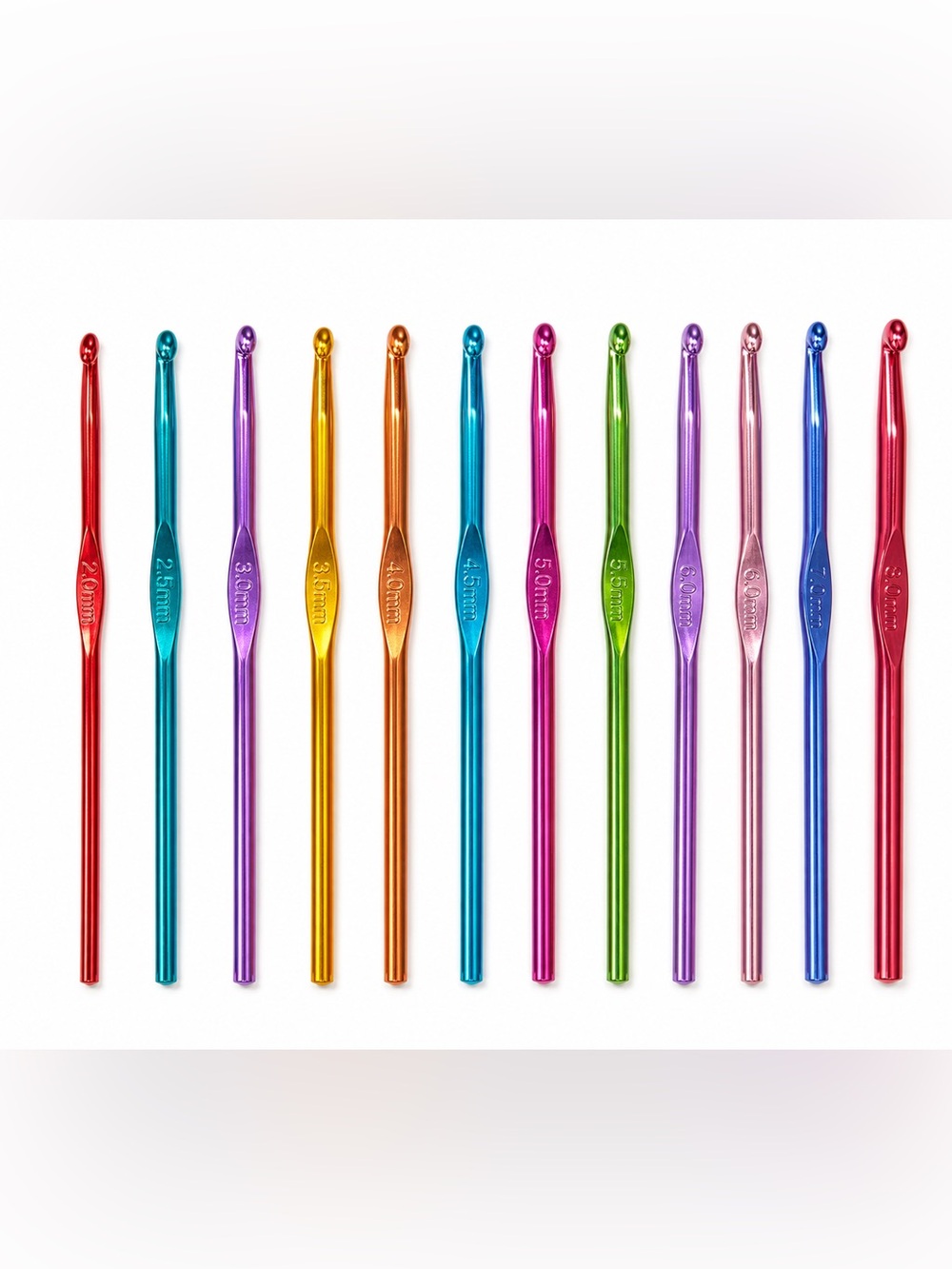 12-Piece Aluminum Crochet Hook Set – Vibrant, Ergonomic & Durable (2mm – 8mm) - Picture 5 of 8